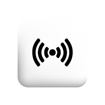 A white square button with a black and white symbol png
