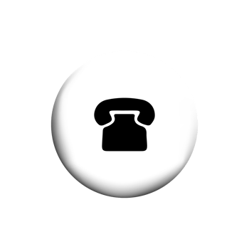 A black and white phone icon on a white button png