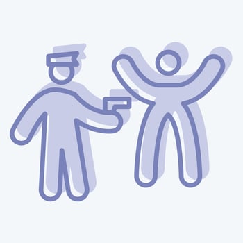 Icon Hands Up. related to Police symbol. two tone style. design editable vector