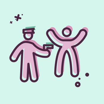 Icon Hands Up. related to Police symbol. MBE style. design editable vector