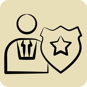 Icon Officer. related to Police symbol. hand drawn style. design editable vector