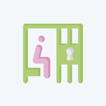 Icon Jail. related to Police symbol. flat style. design editable vector