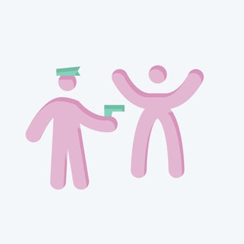 Icon Hands Up. related to Police symbol. flat style. design editable vector