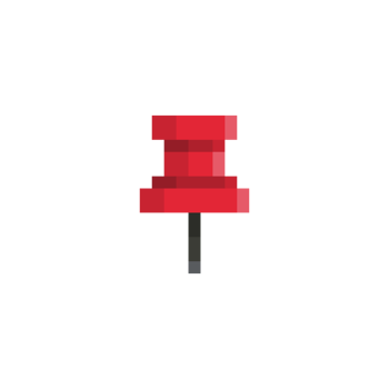 red pin in pixel art style png