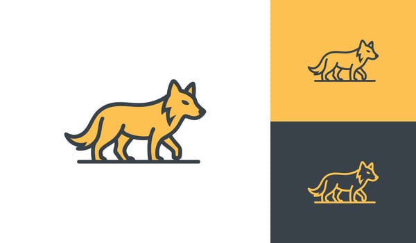 Flat Wolf Logo Design in Minimal Style vector