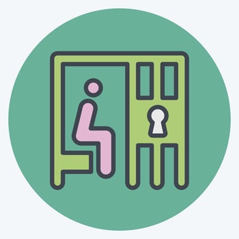 Icon Jail. related to Police symbol. color mate style. design editable vector