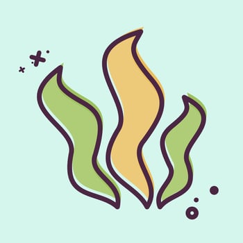 Icon Seaweed. related to Natural Organic Cosmetic symbol. MBE style. design editable vector