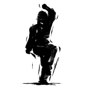 Taekwondo Training Silhouette Pose png
