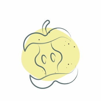 Icon Apple Core. related to Recycling symbol. Color Spot Style. design editable vector