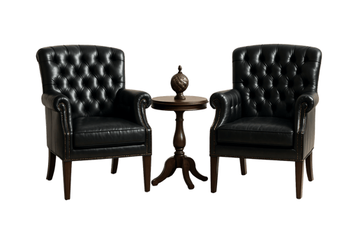Chairs and table isolated on transparent background png