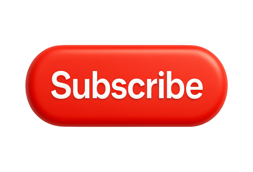 Subscribe button isolated on transparent background png