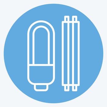 Icon Bulb Waste. related to Recycling symbol. blue eyes style. design editable vector