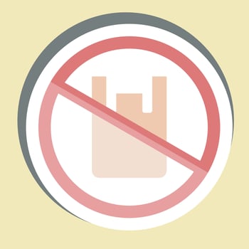 Sticker No Plastic. related to Recycling symbol. design editable vector