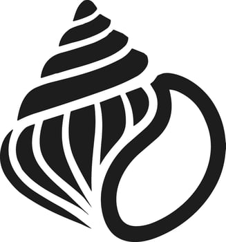 Spiral Sea Shell Silhouette - Minimal Nautical Illustration vector