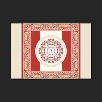Ornate Vintage Initial A Logo on Invitation Card Template Design vector