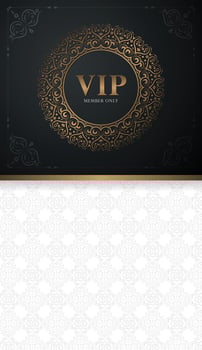 Luxury Golden Ornament VIP Card Member Only Exclusive Design vector