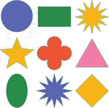 various colors arranged on a white background vector