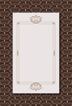 Elegant Ornamental Style Decorative Text Frame on Seamless Pattern Background vector