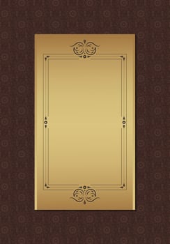 Elegant Golden Decorative Frame Ornate Border Card Design vector