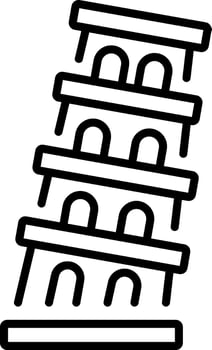 A line style icon showing pisa tower vector