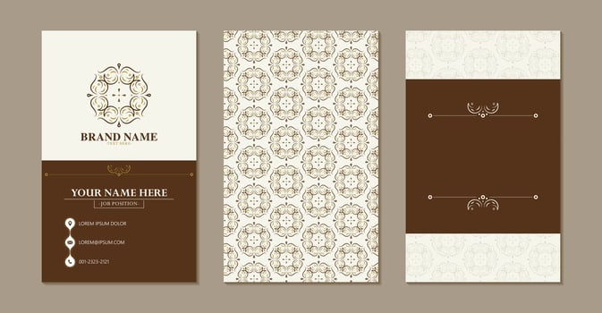 Elegant Decorative Ornament Business Card Template Design for Branding Identity vector