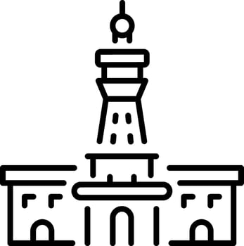 An outline style icon depicting alexandria lighthouse vector