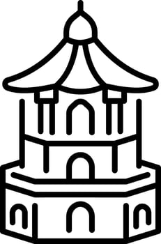 A linear style icon representing pagoda vector