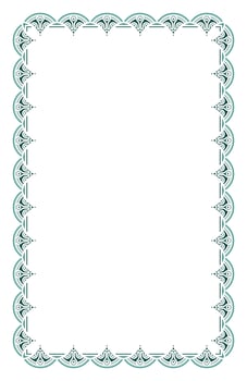 Ornate Decorative Teal Square Frame Elegant Design for Card Invitation vector