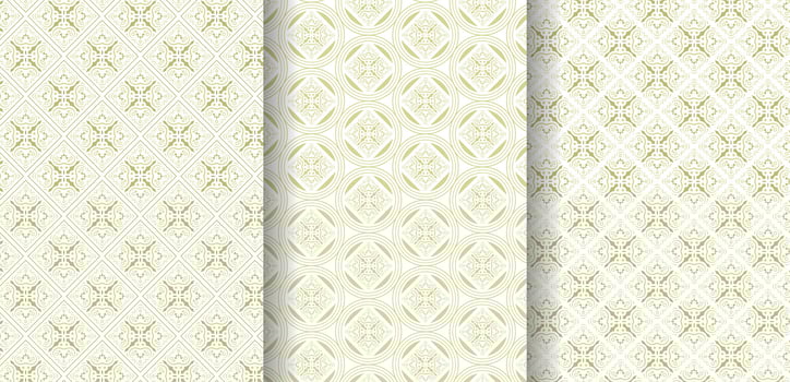 Ornamental Gentle Damask Pattern Collection Set, Vintage Decorative Seamless Background vector