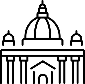 A linear style icon representing vatican dome vector