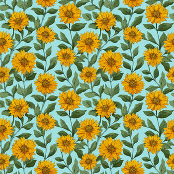 Colorful sunflower pattern design vector