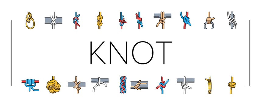 nautical knot rope marine icons set vector