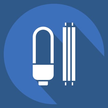Icon Bulb Waste. related to Recycling symbol. long shadow style. design editable vector