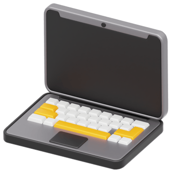 3D Render Clamshell Portable Calculator with Keys png