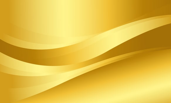 Abstract bright gold metallic wave background vector