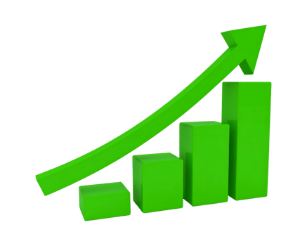 Green growth chart isolated isolated on transparent background png