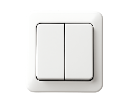Double light switch isolated on transparent background png