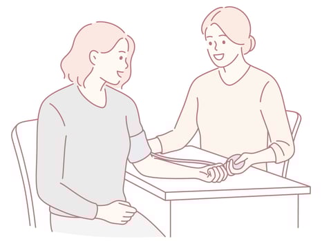 Blood Pressure Measurement Conducted Within a Professional Healthcare Setting or Environment vector