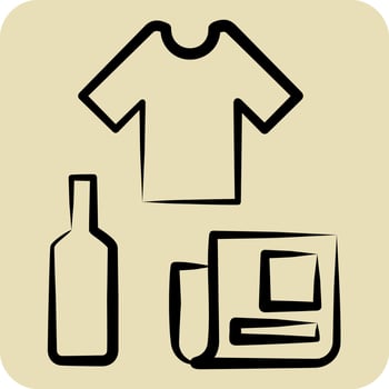 Icon Recycled Product. related to Recycling symbol. hand drawn style. design editable vector