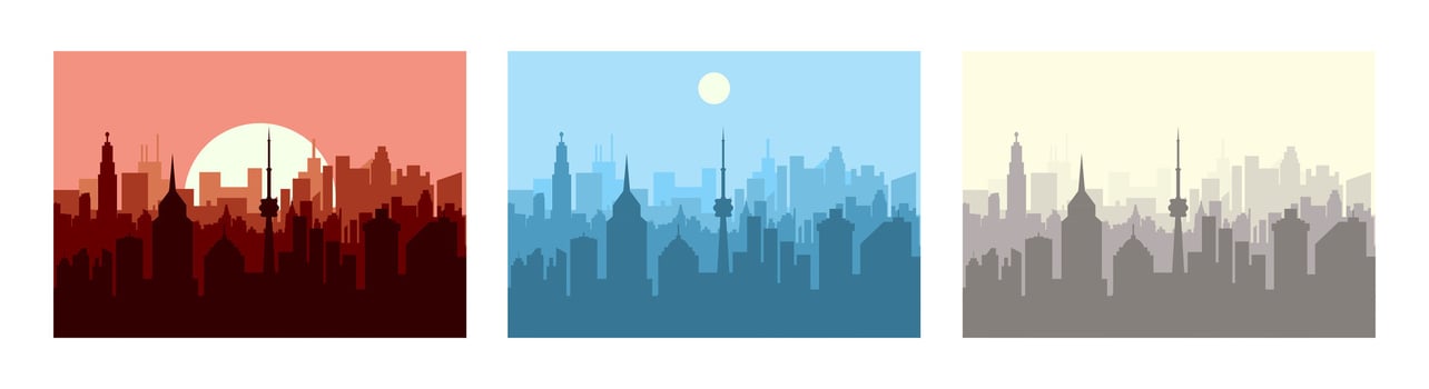 Modern city skyline silhouette vector