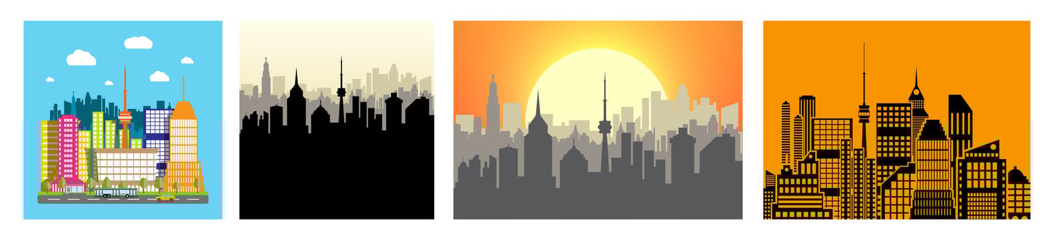 Urban cityscape collection vector