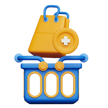 3D Render 3D Health Bag on Cart png