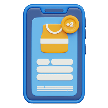 3D Render Icon Mobile Shopping App png