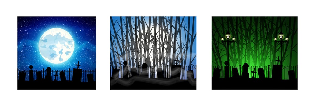 Halloween graveyard set vector