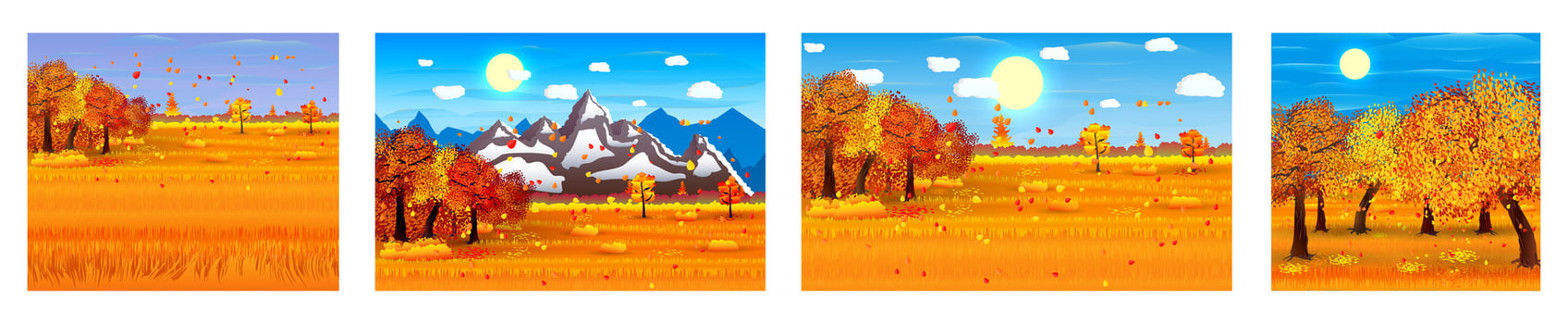 autumn landscapes with vibrant colors vector