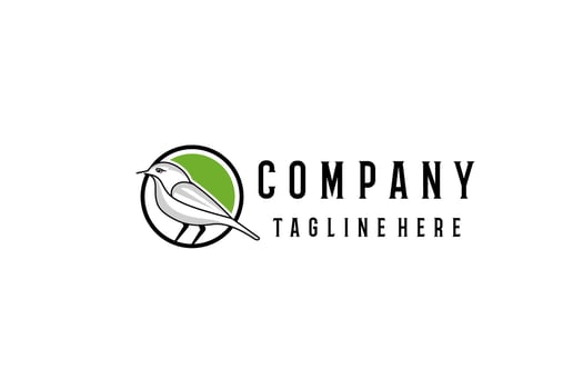 Canary Bird Lineart Logo Design Template Illustration Colored vector