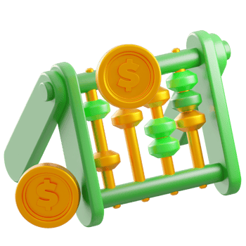 3D Render 3D Abacus with Beads png