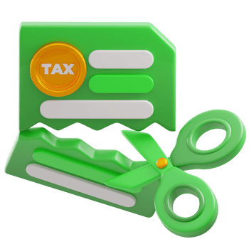 3D Render Tax Document Scissors 3D png