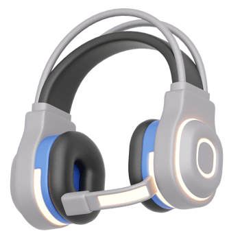3D Render 3D Headset with Microphone png