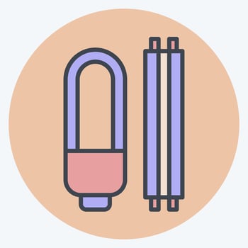 Icon Bulb Waste. related to Recycling symbol. color mate style. design editable vector